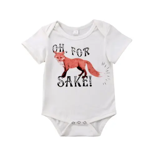 

Newborn Baby Boy Girl Fox Clothes Romper Short Sleeve Jumpsuit Outfit 0-18M Baby Clothing