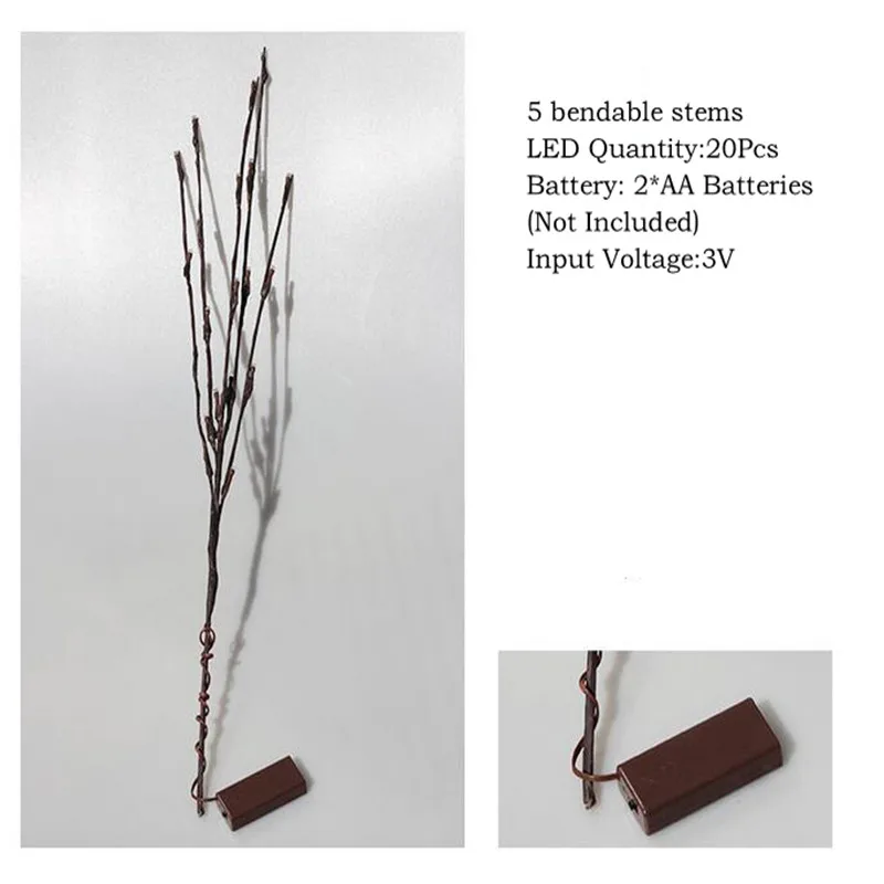 Tanbaby LED Willow Branch Lamp lights 20 leds Branches String Light battery powered for home Party cafe shop Decor Lights Tanbaby LED Willow Branch Lamp lights 20 leds Branches String Light battery powered for home Party cafe shop Decor Lights