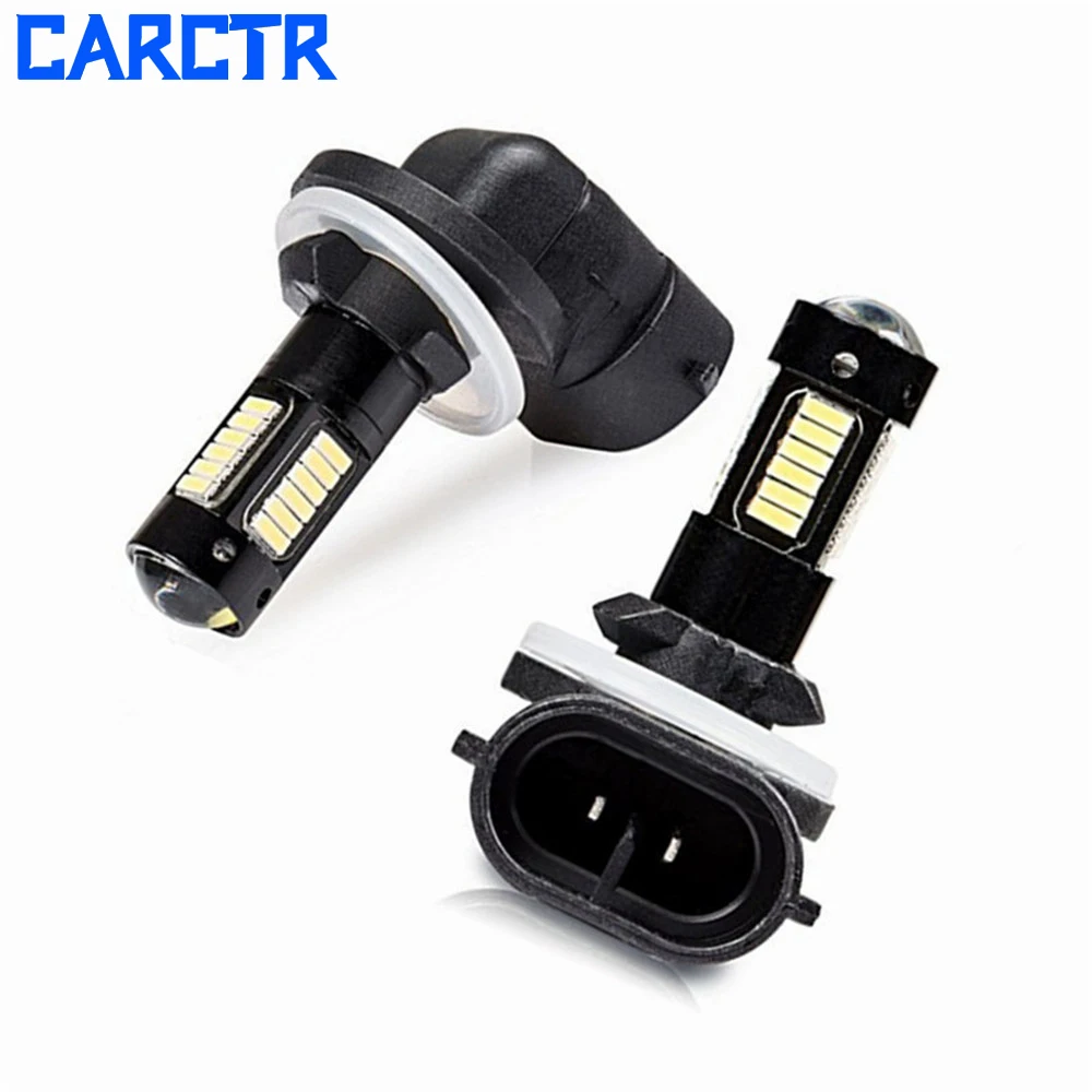 CARCTR LED Car Fog Light H27 881 6000K 30SMD 4014 Leds 12V Car Led Lights Bulbs