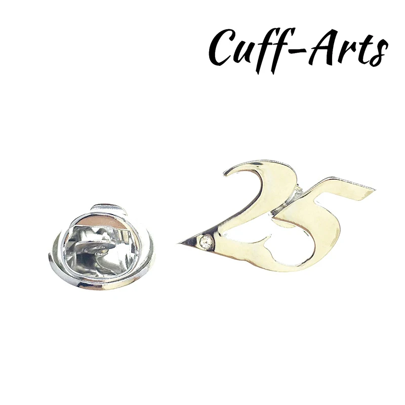 

Cuffarts Digital Brooch Fashion Style Metal Material Number 25 Lapel Pin With Crystal Party Birthday Occasion Jewelry P10101