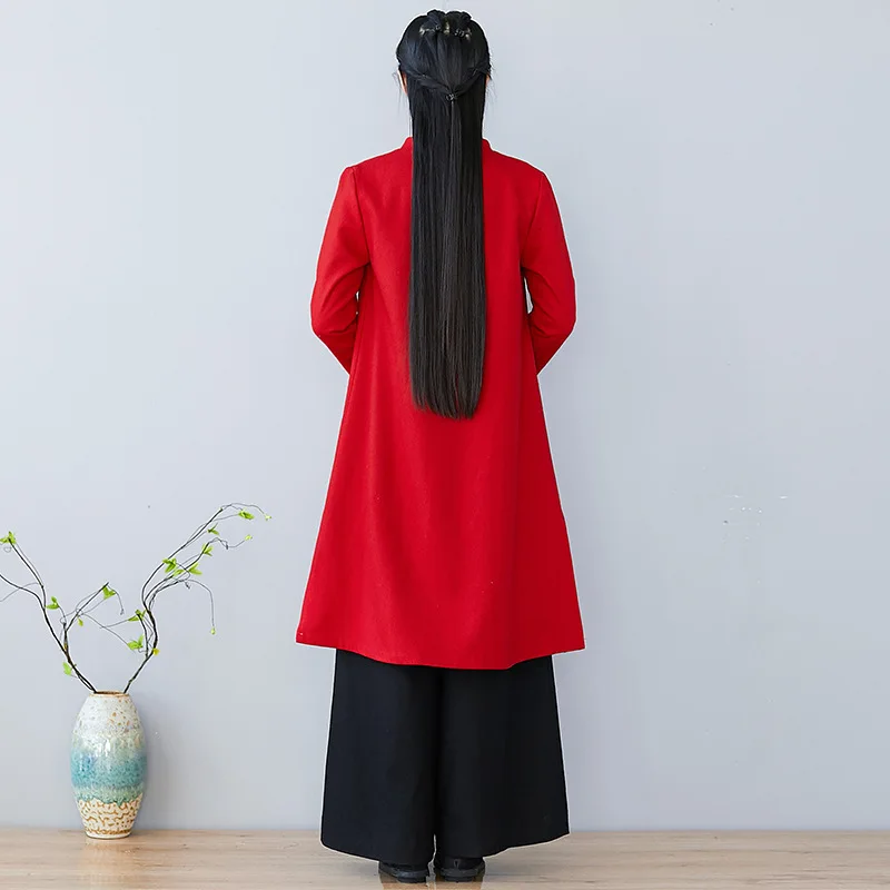 Тренч для женщин Китайский стиль длинные пальто женские зима 2018 осень трендовые стили женские теплые тренчи AA4328