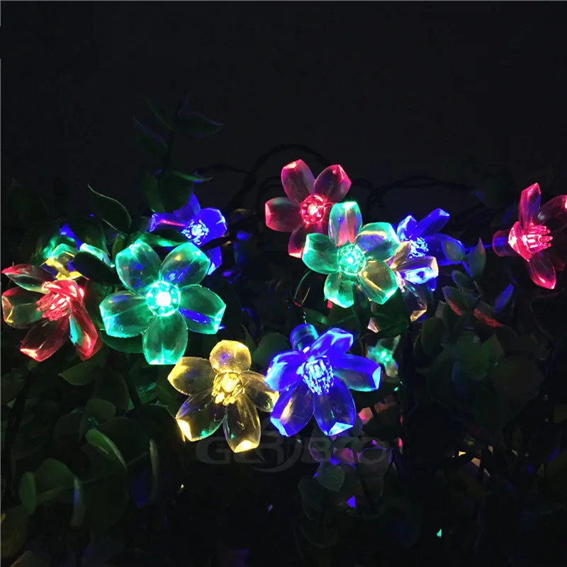 50LED 7 м водонепроницаемый декоративный Вишневый Глобус на солнечных батареях