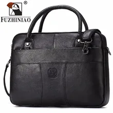 FUZHINIAO деловая мода из натуральной кожи мужской портфель воловья кожа мужские сумки-мессенджеры 1" ноутбук роскошная сумка