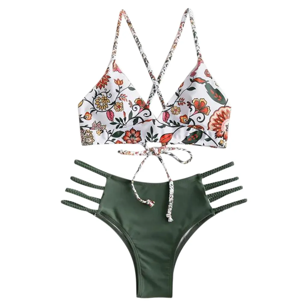 

Exquisite Women's Bikini Cut Flower Two Piece Swimsuit Pushups Swimwear Beachwear Sexy Enchanting Ladies Swimwear Girls Bikini