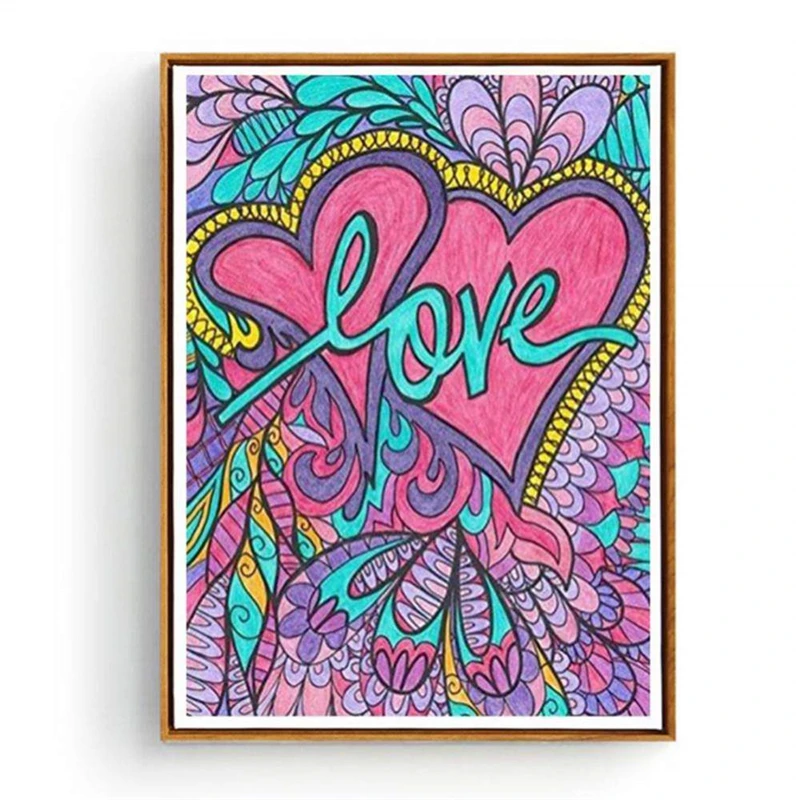 

SASHIKO 100% Full DIY 5D Diamond Painting Full Drill Round Love Heart Stitch Diamond Embroidery Patterns Home Decoration