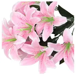 Лучшие 10 шелковые бутоны цветы искусственные лилии Свадебный букет Декор с цветами розовый