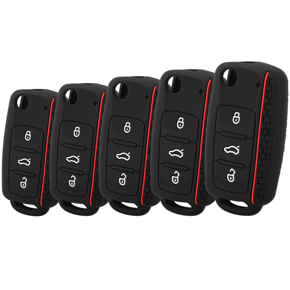 Модный силиконовый чехол для автомобильного ключа Volkswagen VW Passat Golf Jetta Bora Polo Sagitar