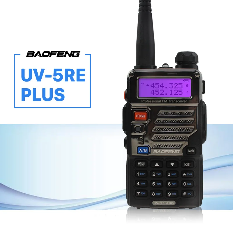 BaoFeng UV-5RE Plus Walkie Talkie CB VHF UHF Portable Ham Amateur Two Way Radio 5W Dual Band For Hunting Trucker retevis rt90 dmr digital mobile radio two way car radio walkie talkie 50w vhf uhf dual band ham amateur radio transceiver cable