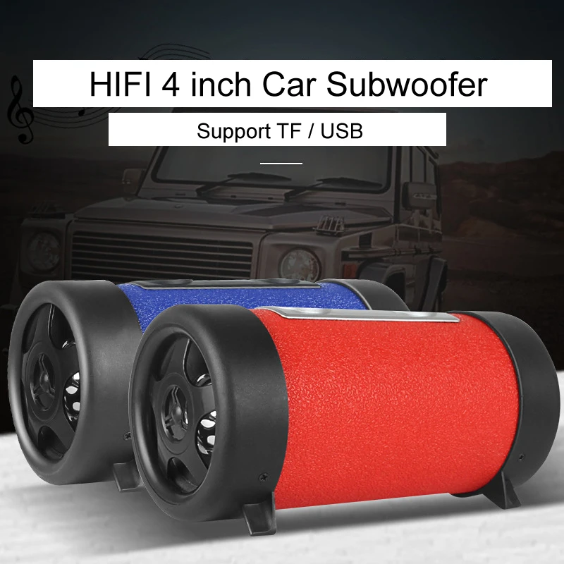 4 pulgadas coche Subwoofer altavoz Audio HiFi coche motocicleta Auto camión Sub graves woofer redondo cajas de Audio para teléfono TF USB soporte 4 pulgadas coche Subwoofer altavoz Audio HiFi coche motocicleta Auto camión Sub graves woofer redondo cajas de Audio para teléfono TF USB soporte