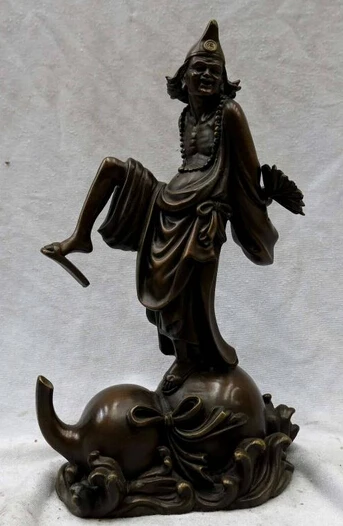 

bi003037 Fine bronze sculpture China buddhism Ji Gong the Buddhist Monk copper Statue