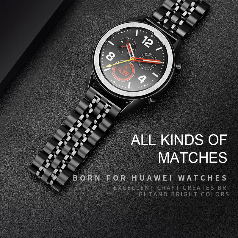 20 мм 22 металлический ремешок из нержавеющей стали для часов HUAWEI GT 2 2E 46 42/HONOR Magic Watch