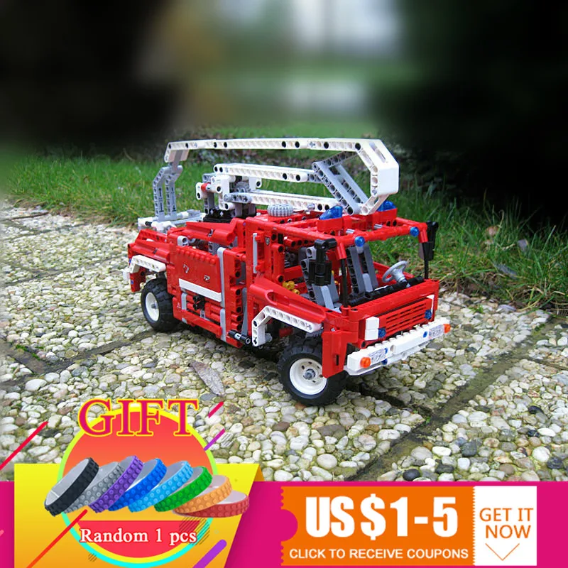 

3323 1036pcs Technical Fire Truck Lorry decool set Building Block Compatible with 8289 Toys for children Model Car Gift lepin