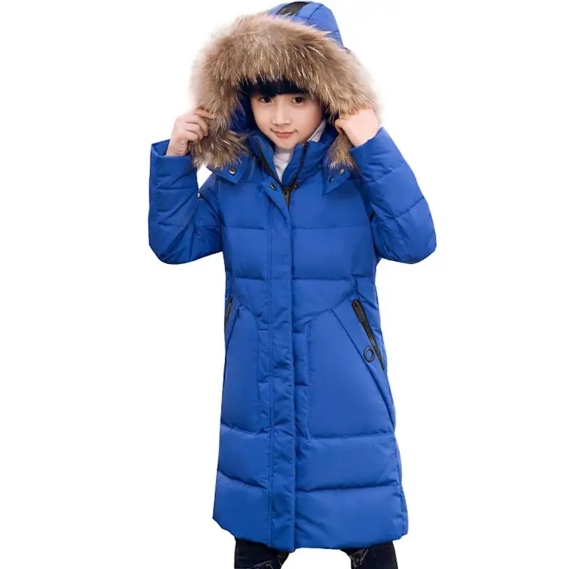 

2018 Boy Winter Duck Down Parkas Jacket Kid With Fur Hood Coat Boy Winter Thick School For -30cold Winter Christmas Outerwear