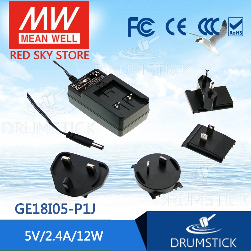 

Advantages MEAN WELL GE18I05-P1J 5V 2.4A meanwell GE18I 5V 12W AC-DC Interchangeable Industrial Adaptor