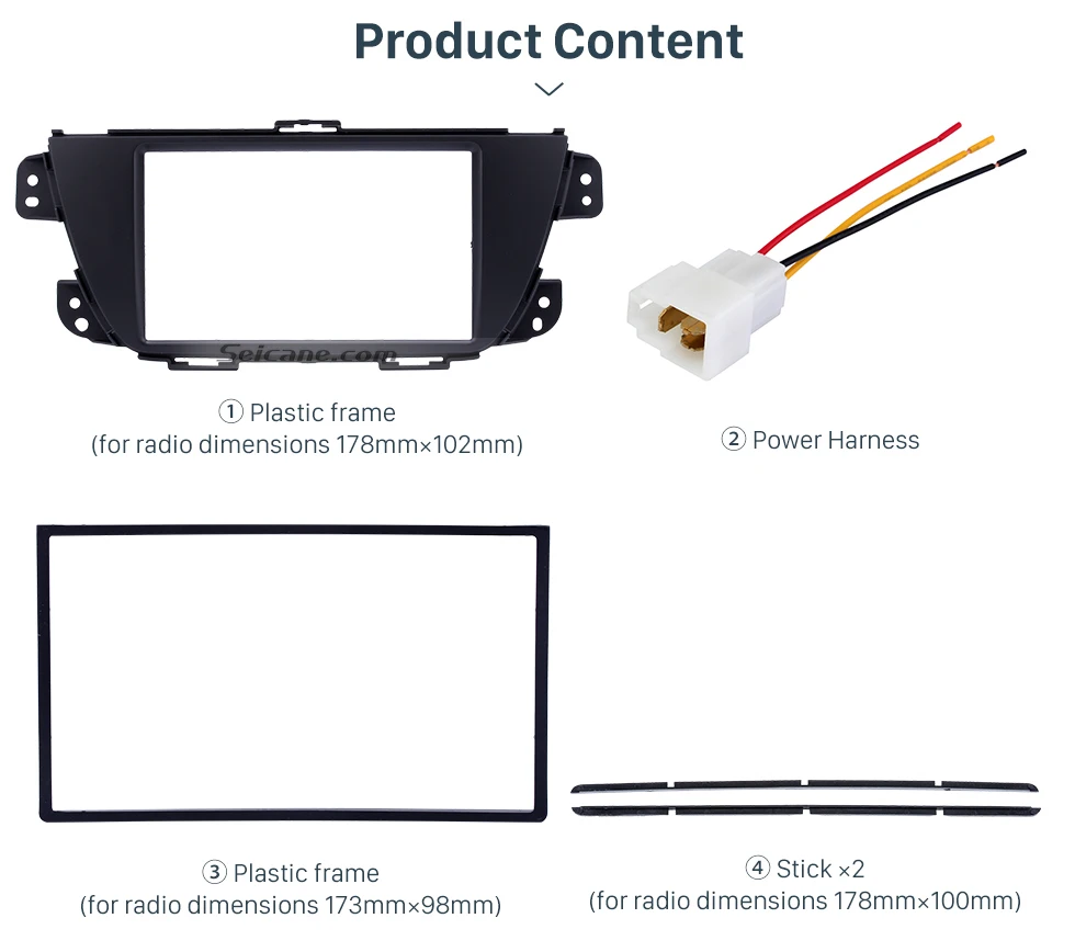 Seicane 173*98/178*100/178*102 мм и установка отделка комплект OEM 2 Din Автомобильный стерео Панель рамки Фризовая для SUZUKI ALTO K10 УФ-черный