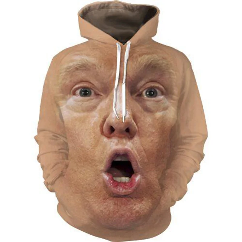 Cloudstyle 3D Hoodies Men Clothes 2018 Funny Trump Face 3D Full Print