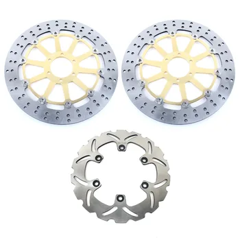 

BIKINGBOY Round Wavy Gold Black Front Rear Brake Discs Disks Rotors For Yamaha YZF 750 R SP 1993 1994 1995 1996 1997 93-97