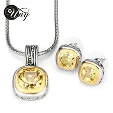 UNY Jewelry Free Shipping Elegant Wedding Jewelry Sets with CZ Earrings Necklace Set For send his