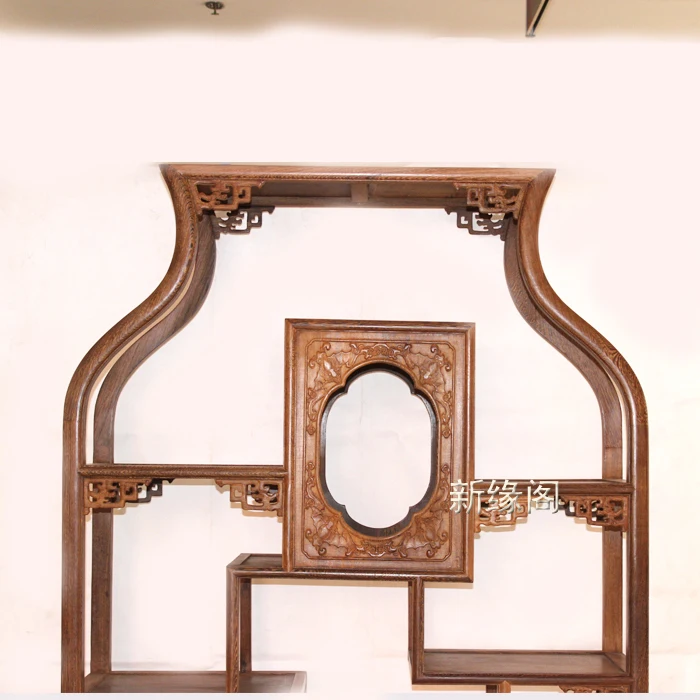 The new edge mahogany furniture wenge Court Shelf Aquarius Chinese antique wood antique curio shelf