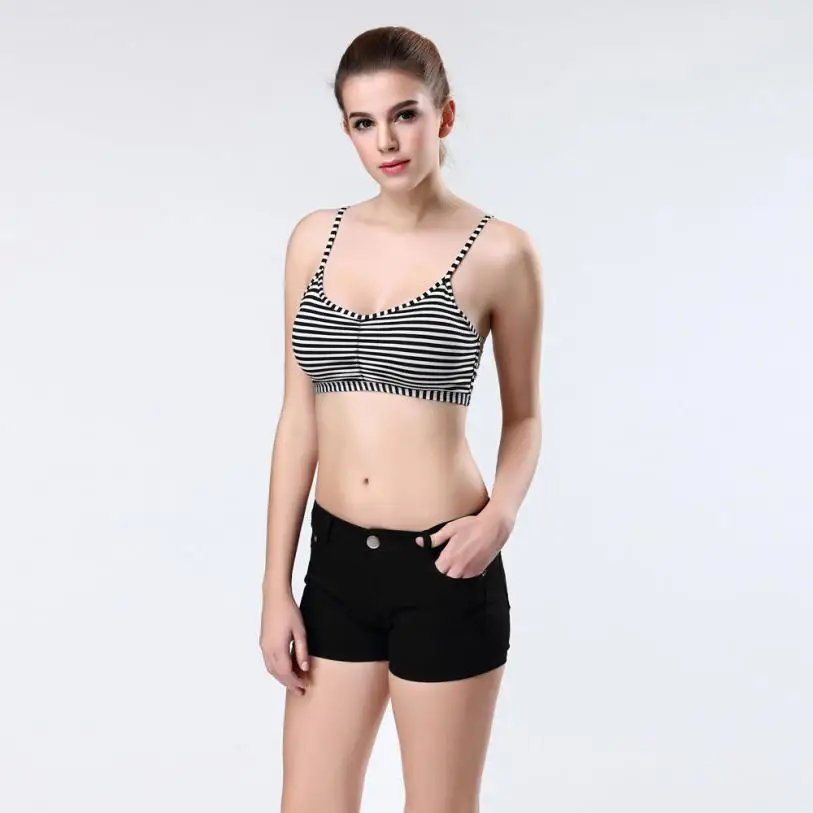 

Women's Stripe Jogging Running Clothes Gym Sports Yoga Tops Sleeveless Tank Sexy Girls Fitness Vest Halter Bra Top Shirts Marc03