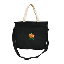 Для женщин холщовый мешок моды для спорта и отдыха с изображением фруктов сумка с вышивкой сумка большая емкость сумки на плечо A1