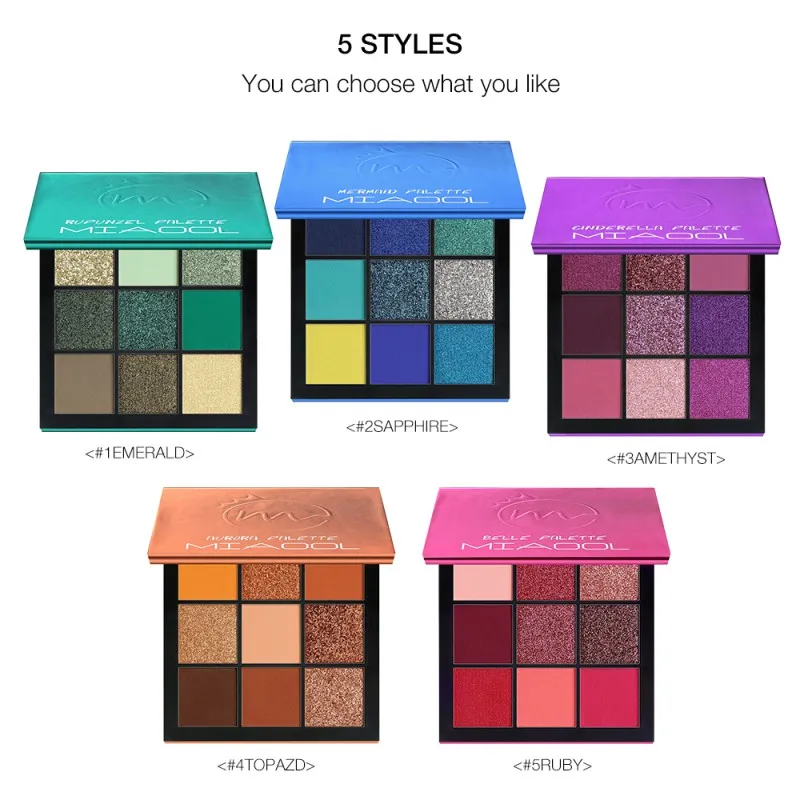 

Mini Diamond Eyeshadow Palette 9 Colors Beauty Precious Stone Press Box Makeup Eye Shadow Obsessions Palette