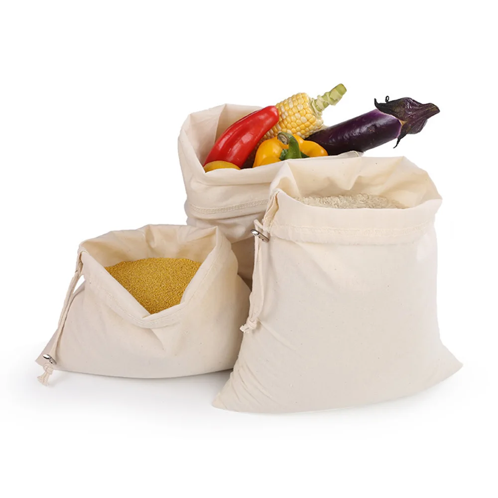 8 шт многоразовые мешки для производства экологически чистые хлопковые моющиеся овощные продуктовые игрушки для хранения на шнурке органические органайзеры для покупок