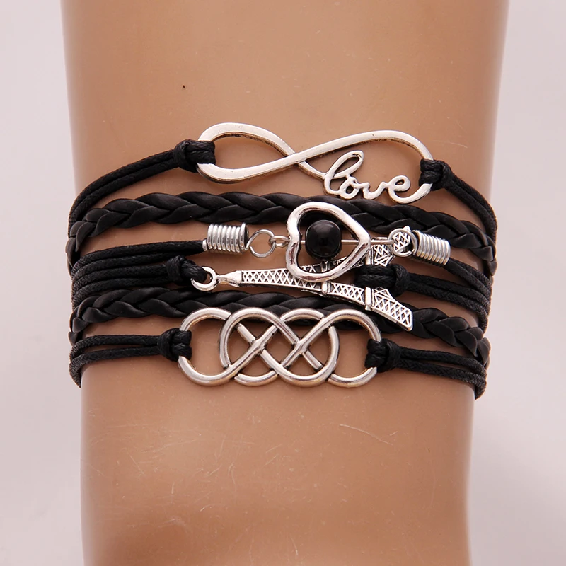 

9 Color Fashion Infinite Pearl Couples Bracelets Set For Women Men Best Friend Eiffel Love Bracelet Bangles 2019 Wish Jewelry