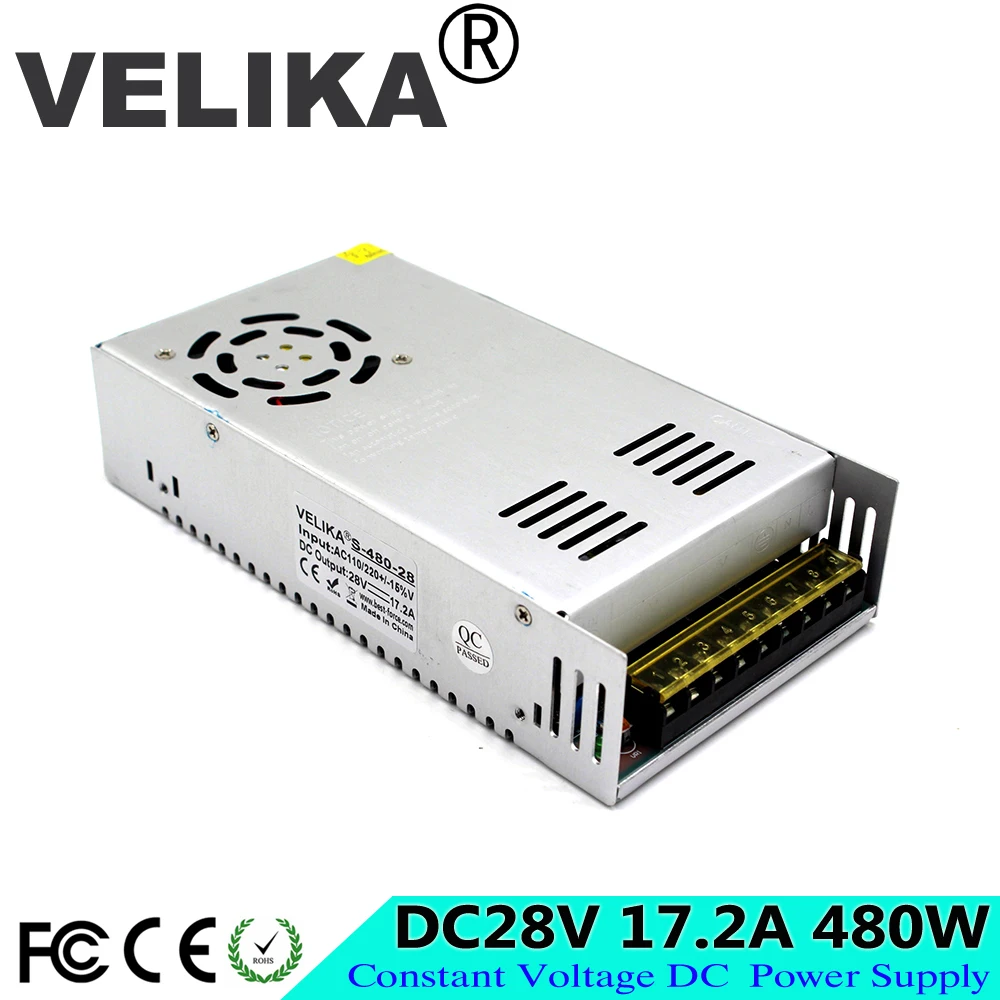 Небольшой объем 28V 17.2A 480W Драйвер импульсного источника питания для Светодиодный
