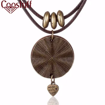 

2019 New Woman Necklaces vintage Choker Fashion Jewelry Wooden pendant Long necklace for women collares mujer kolye