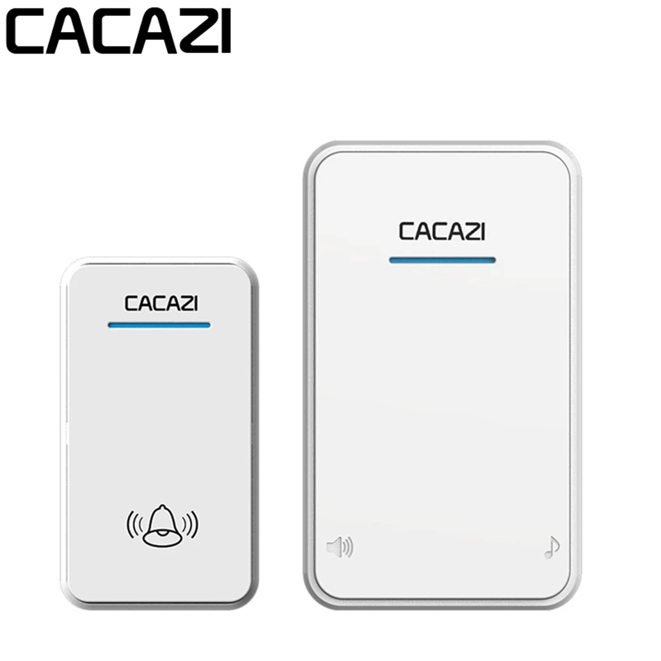 

CACAZI Smart Home Long Range Wireless Doorbell DC Battery Operated 300M Remote Door Bell 48 Rings 6 Volume Open Area 300M