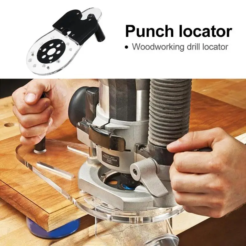 

Universal Router Base Woodworking Drill Punch Locator Wood Slot Locator