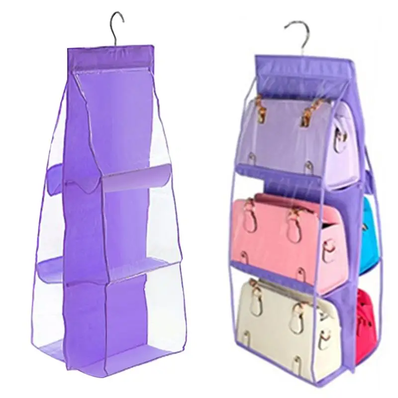 Home Storage Bag 6 Grids Durable Backpack Handbag Storage Bags Hanging