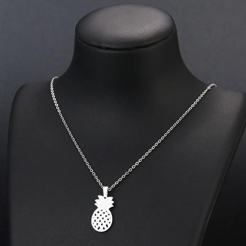 Hibobi Stainless Steel Necklace Women Jewelry Pineapple Trendy Necklaces Pendants Chain Donot Fade Valentine's Day Gift (7)