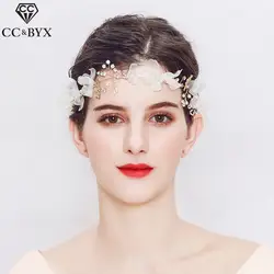 CC оголовье Hairbands Корона кружевное платье с цветочным рисунком свадебное Женские аксессуары для волос для невесты Обручение изделия ручной