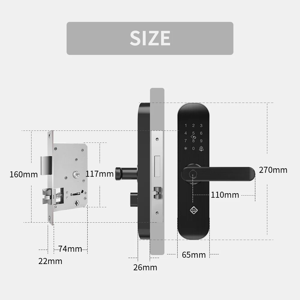 PINEWORLD Biometric Fingerprint Lock, Security Intelligent Lock With WiFi APP Password RFID Unlock,Door Lock Electronic Hotels