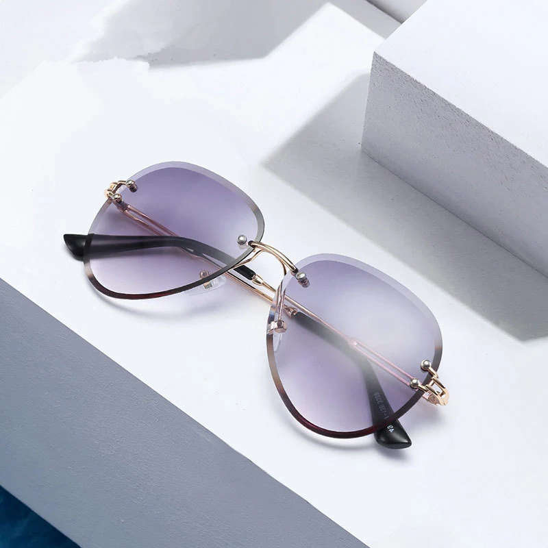 ASOUZ новые женские солнцезащитные очки UV400 Овальный безграничная металлическая оправа, очки, Классические брендовые дизайнерские очки, спортивные солнцезащитные очки для вождения