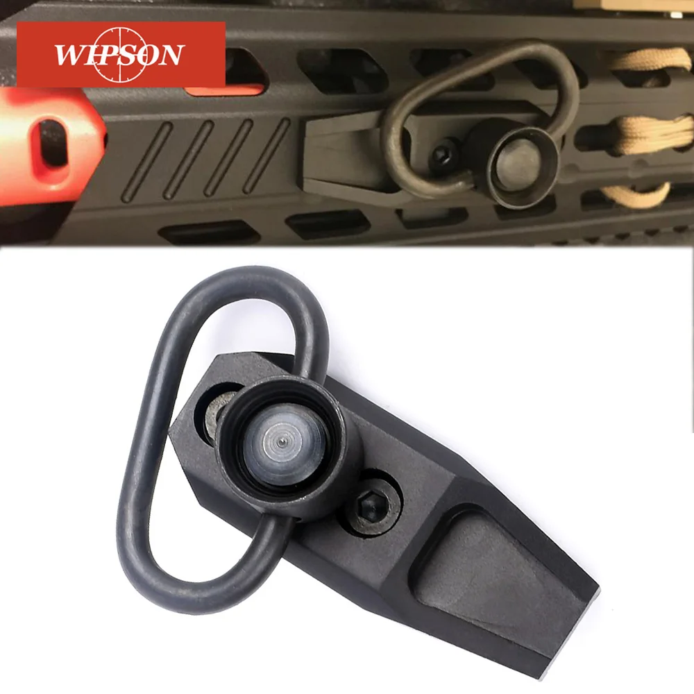 2PC Push Button QD QR Attachment Point Keymod Sling Swivel Mount Rail