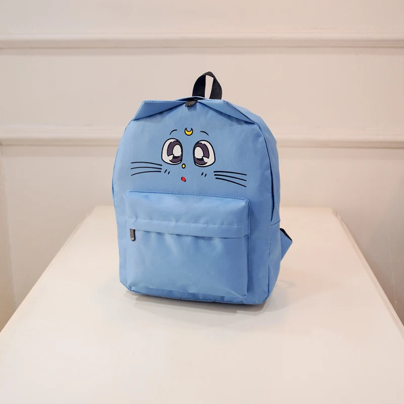 Женский студенческий рюкзак школьная сумка на молнии с рисунком кота холст для книг мобильный телефон KA-BEST