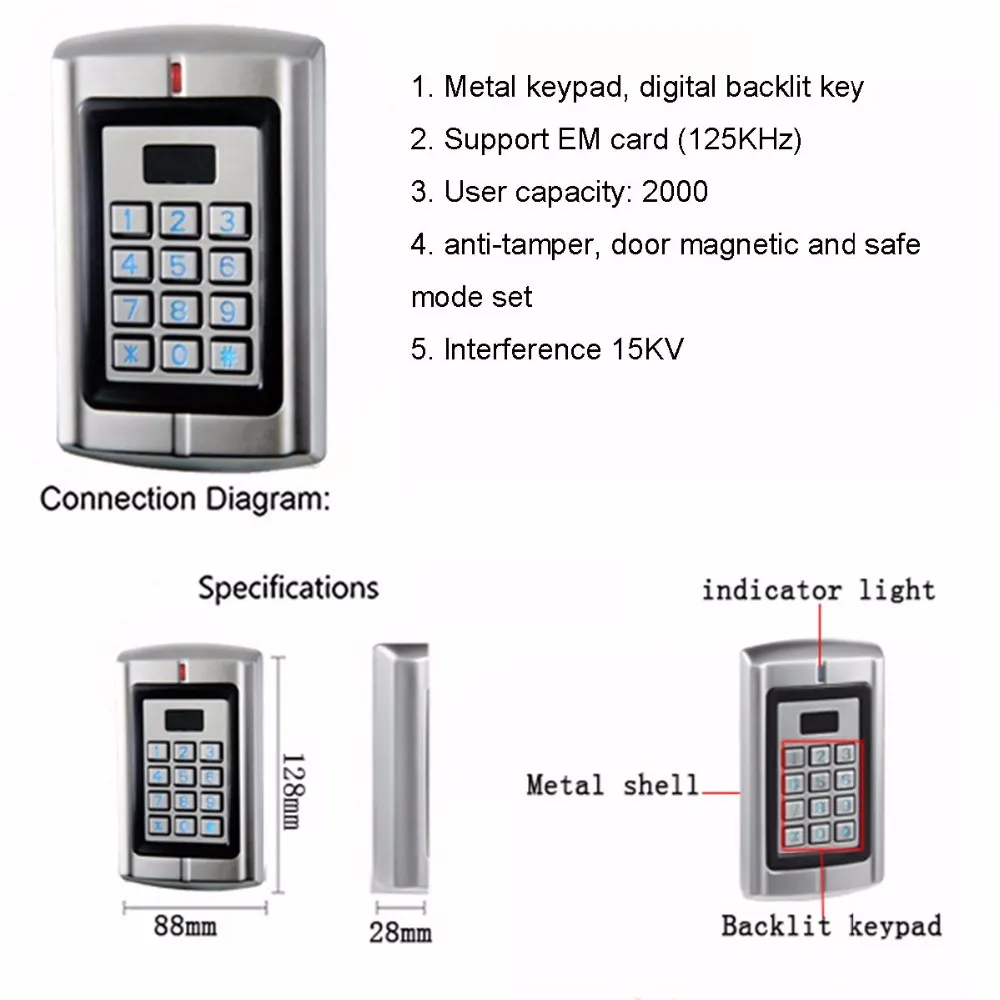 LPSECURITY водонепроницаемый Автономный RFID циферблат карта дверной контроллер доступа считыватель ID вход/выход высокопроизводительный