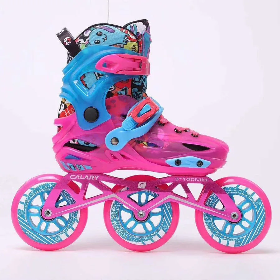 طفل حجم 28-39 قابل للتعديل حذاء تزلج بعجلات 3*90 مللي متر أو 3*100 مللي متر عجلات الطفل أحذية التزلج سرعة Patines شحن التزلج سباق الزلاجات