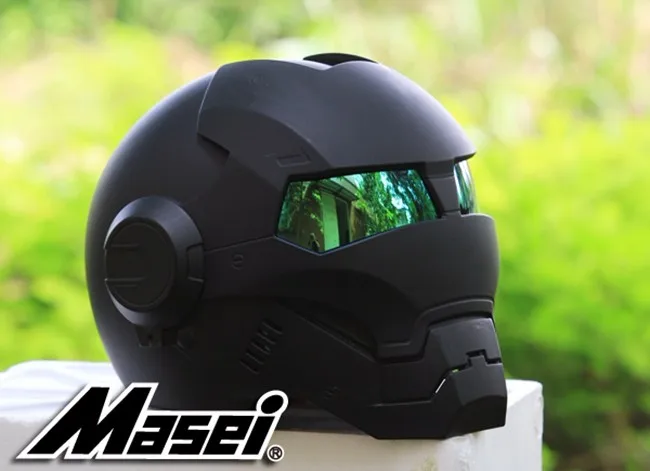 Черный шлем MASEI IRONMAN железный человек мотоциклетный шлем Ретро полушлем открытый шлем 610 ABS шлем для мотокросса