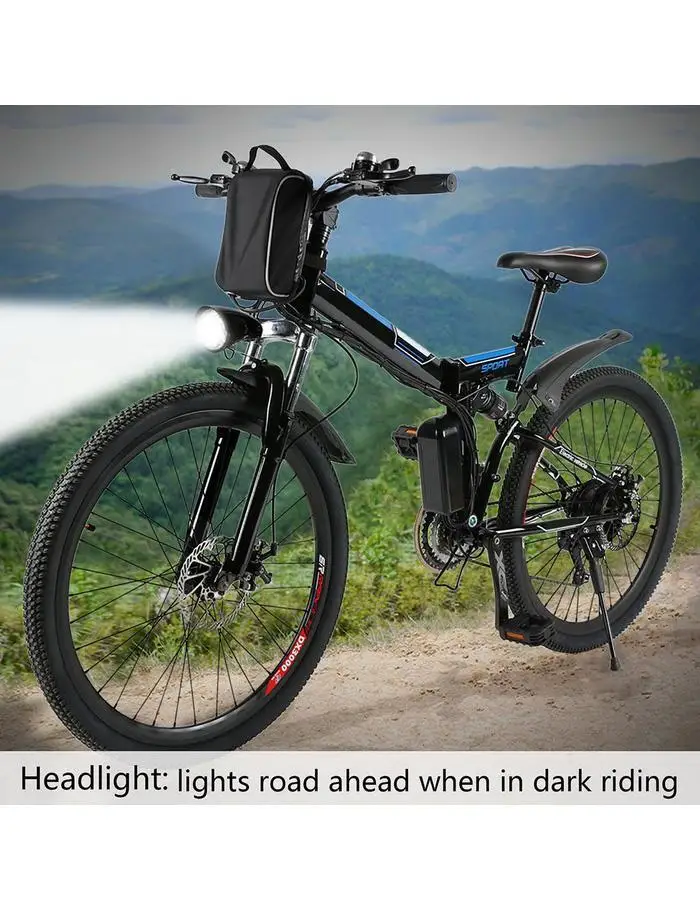 Top Electric Bike  Bicycle Mountain Bike Full Suspension Alluminium Folding Frame 27 Speed  Mechanic Brake 26 "Wheel 3