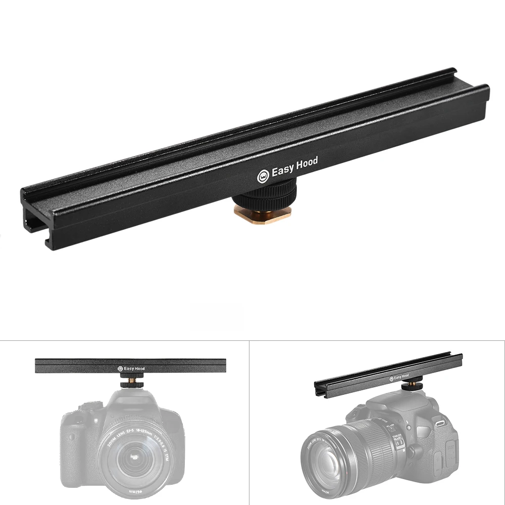 

200mm/8" Cold Shoe Metal Extension Bar Rail Track Bracket Holder Mounting for Canon Nikon DSLR Camera Sony A7 Series ILDC