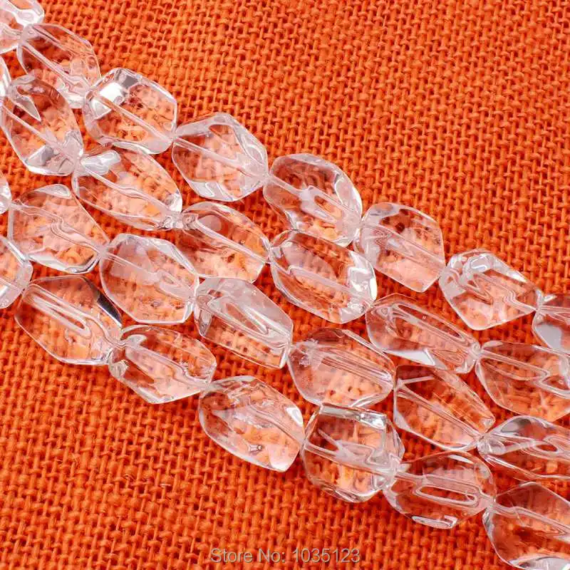 

Free Shipping 15-20mm Natural White Crystal Quartz Irregular Shape Loose Beads Strand 15" DIY Creative Jewellery Making w3028