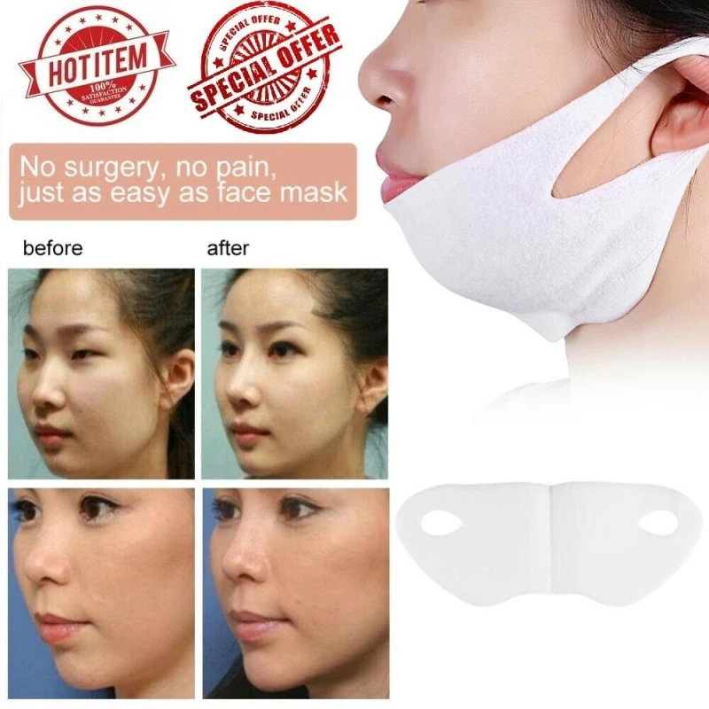 

New Arrival Single & Double V Shape Chin Mask Slimming Face Contour Shaping Face Mask for Moisturizing Whitening Skin Care TSLM1