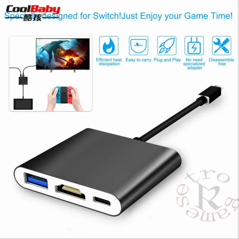 5 шт. для мини-док-станции Coov SH350 USB-C адаптер Type-C к HDMI концентратор
