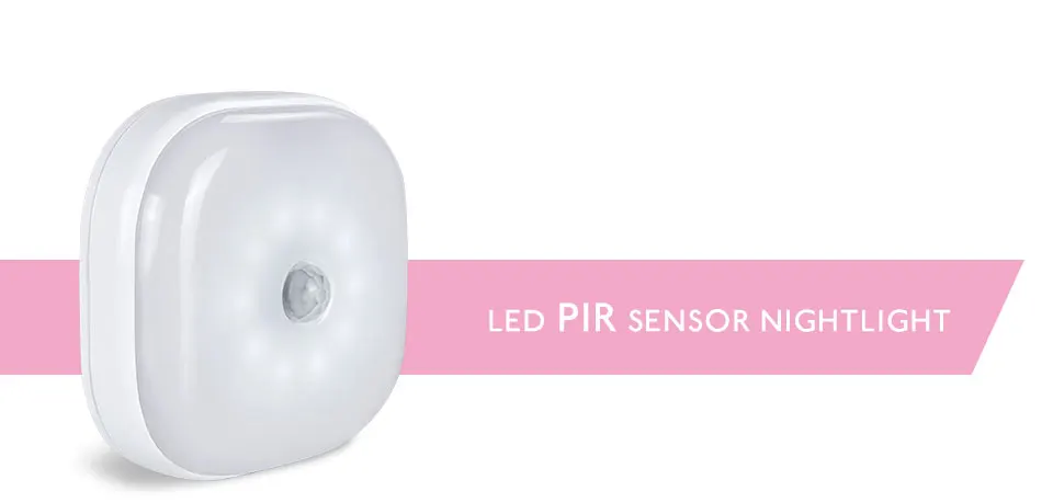 Светодиодный PIR беспроводной Ночной светильник с датчиком движения, питание от батареи для детей, спальни, шкафа, светильник s, коридор, настенный светильник
