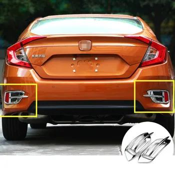 

ABS Chrome Rear Fog Light Cover Trim 2pcs For Honda Civic 4dr Sedan 2016 2017 Car accesories interior Car decoration