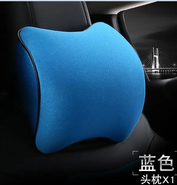 KKYSYELVA 1 шт. сиденье из пены памяти поясничная подушка для поддержки спины Подушка для офиса дома автомобиля авто аксессуары для интерьера - Название цвета: Pillow Blue